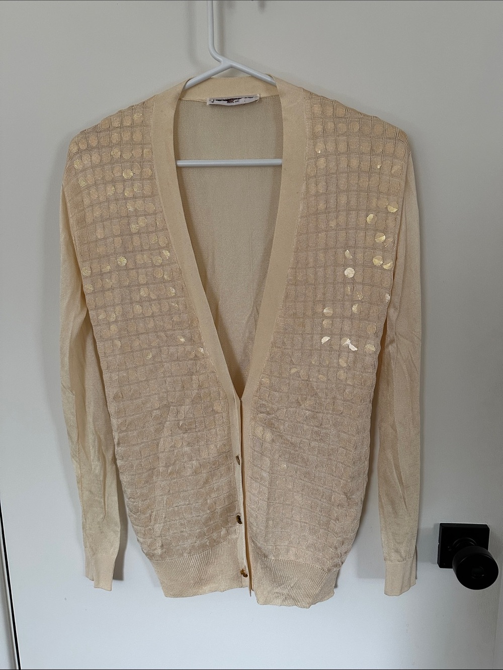 Stella McCartney butter yellow Sequin-Embellished Cardigan